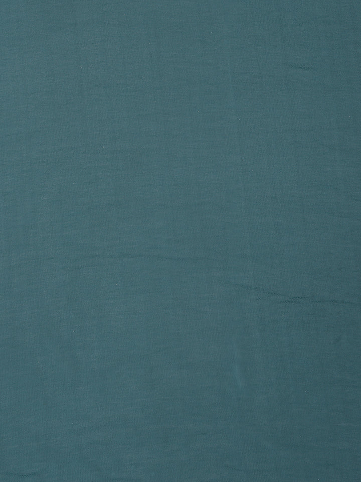 Neerus Teal Embellished Saree With Blouse