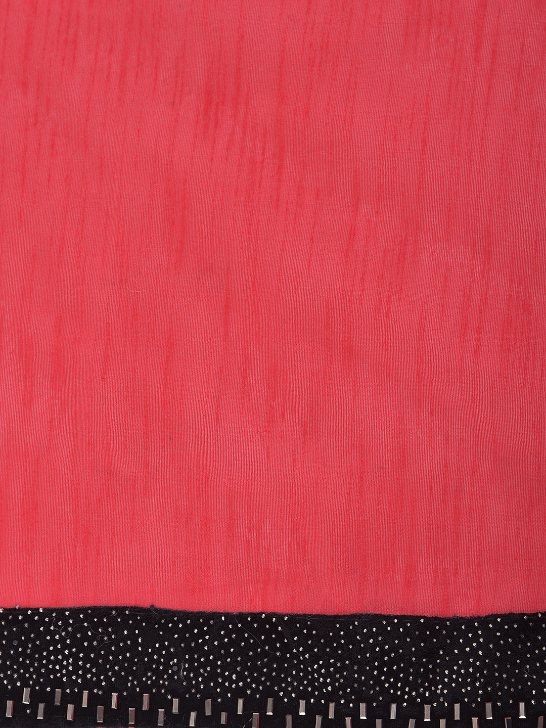 Neerus Red embellished saree with blouse piece - side view