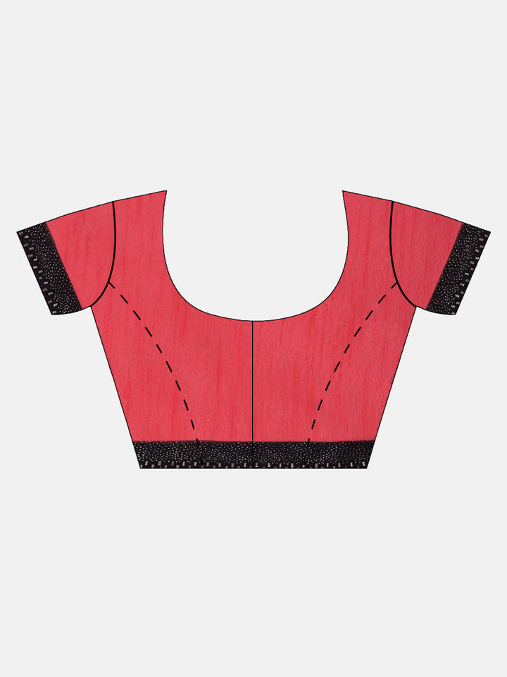Neerus Red embellished saree with blouse piece - detail view 2