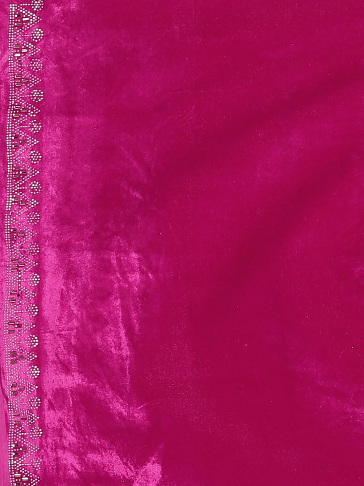 Neerus Grey Georgette textured Saree with Blouse - detail view 3