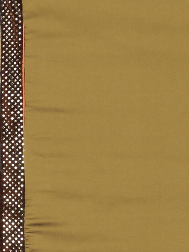 Neerus Brown crepe embellished saree with blouse - detail view 3