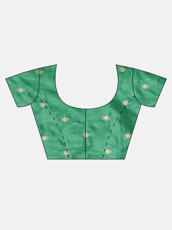 Neerus Blue Embellished Saree With Blouse