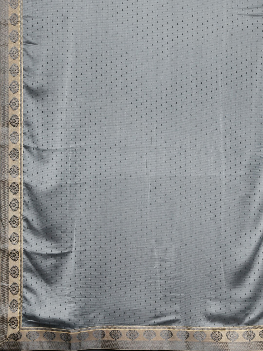 Neeru's Grey Printed Saree With Blouse