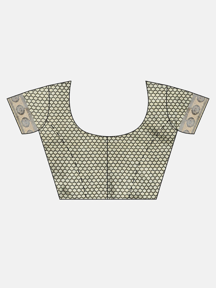 Neerus Grey Printed Saree With Blouse