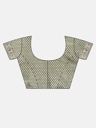 Neeru's Grey Printed Saree With Blouse