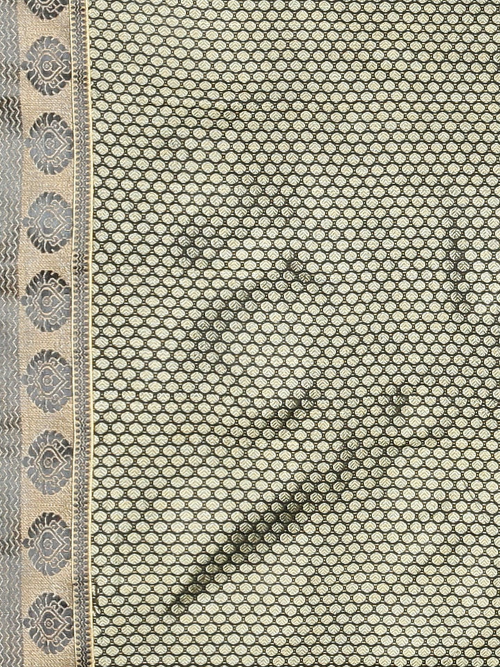 Neerus Grey Printed Saree With Blouse