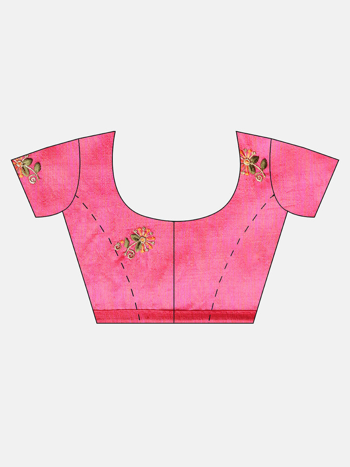 Neerus Green Embroidered Saree With Blouse