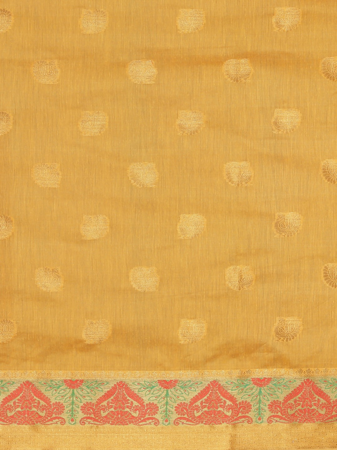 Neeru's Yellow Textured Saree With Blouse