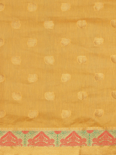 Neeru's Yellow Textured Saree With Blouse