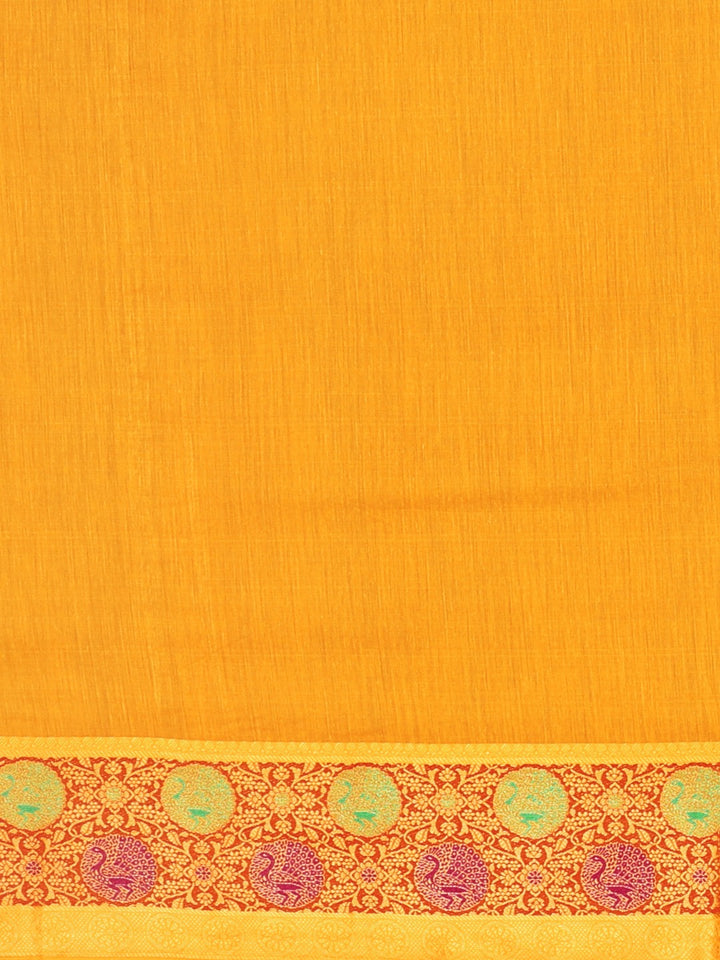 Neerus Amber Textured Saree With Blouse