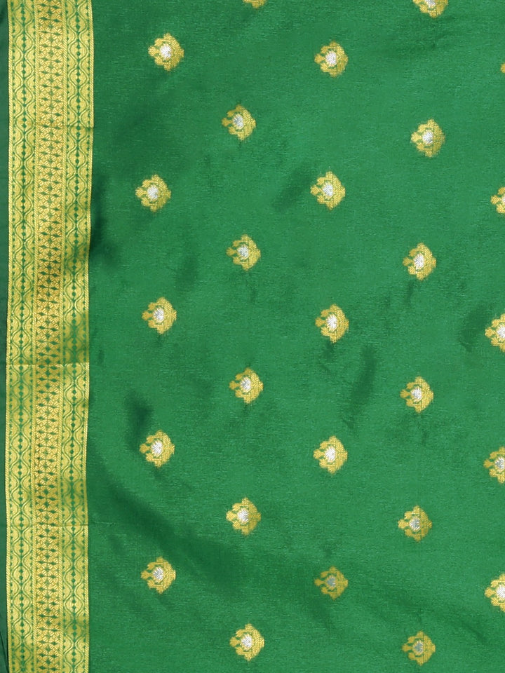 Neerus Black Chanderi woven saree - detail view 3