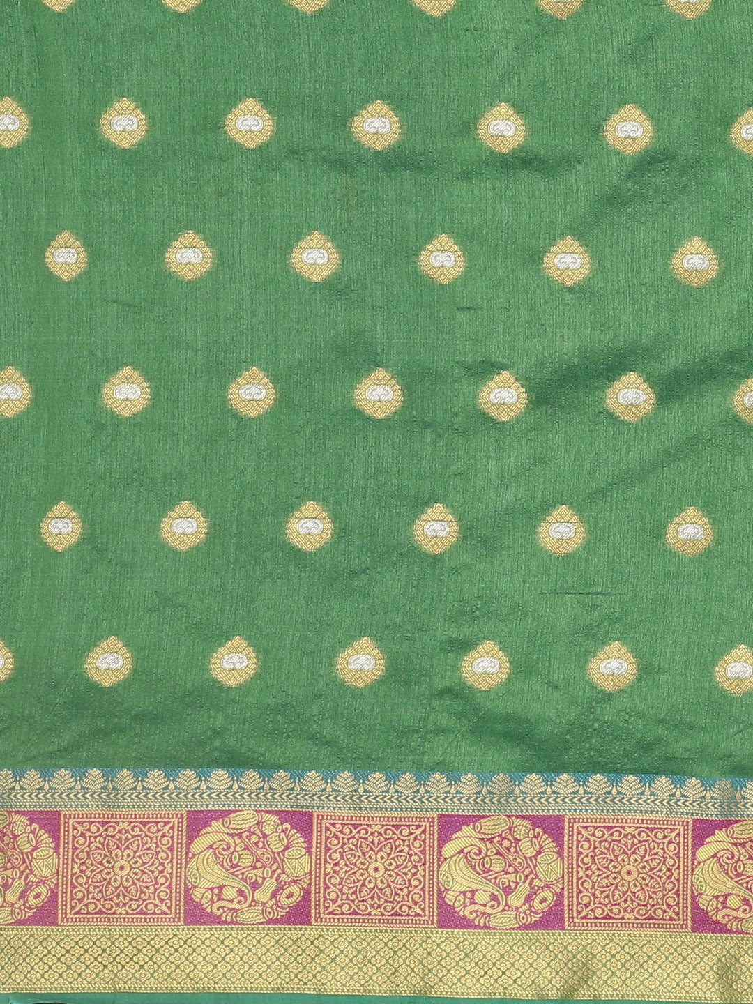 Neeru's Green Textured Saree With Blouse