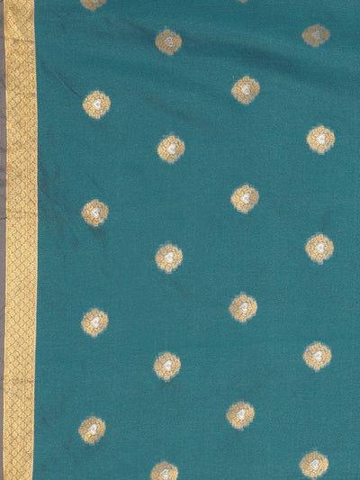 Neeru's Orange Textured Saree With Blouse