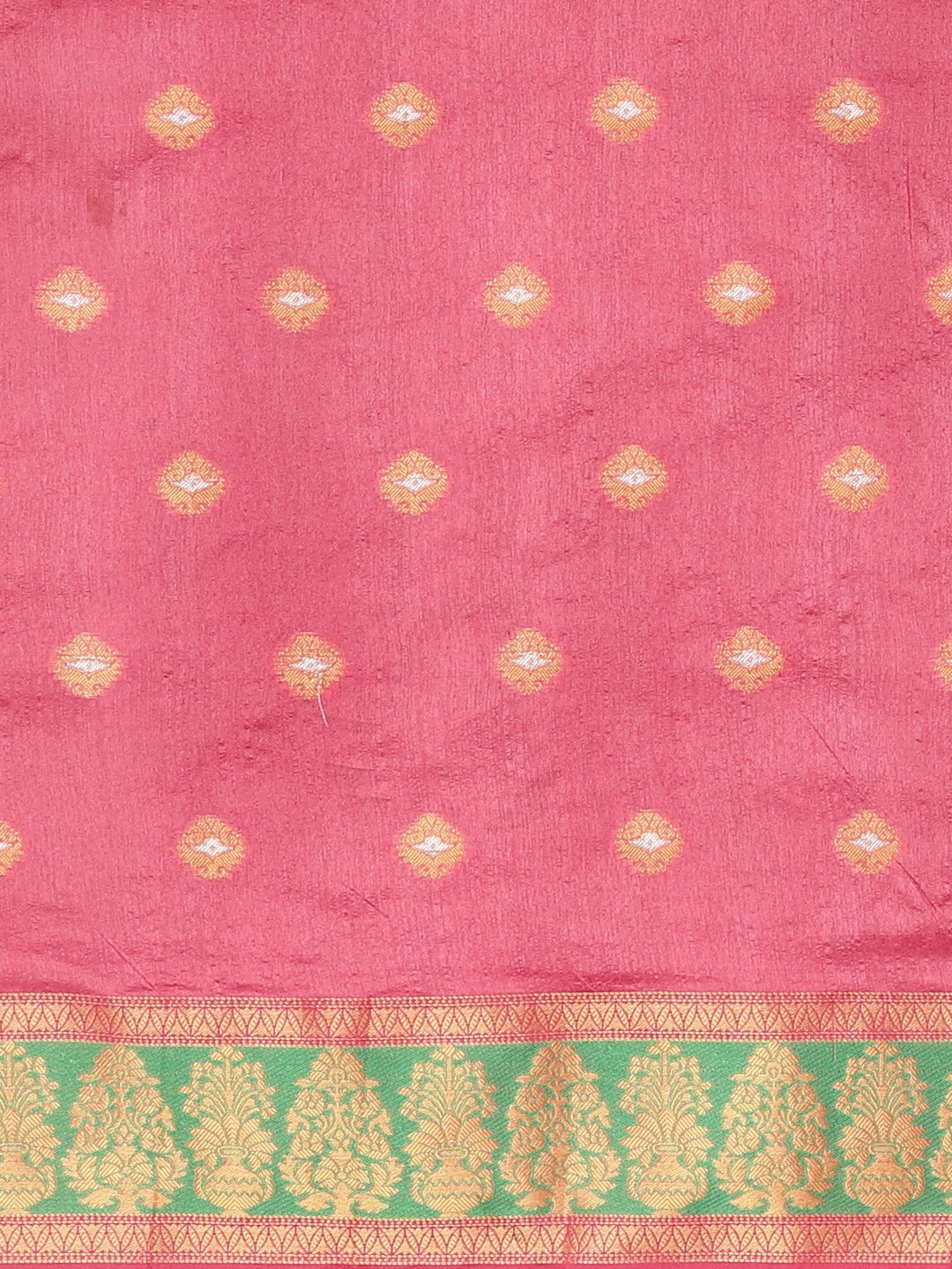 Neerus Pink Color Silk Cotton Fabric Saree With Blouse Piece