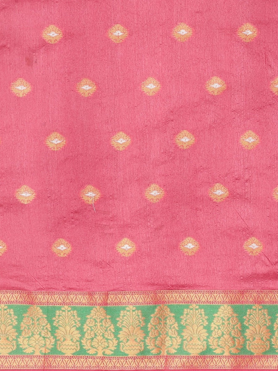 Neerus Green Textured Saree With Blouse