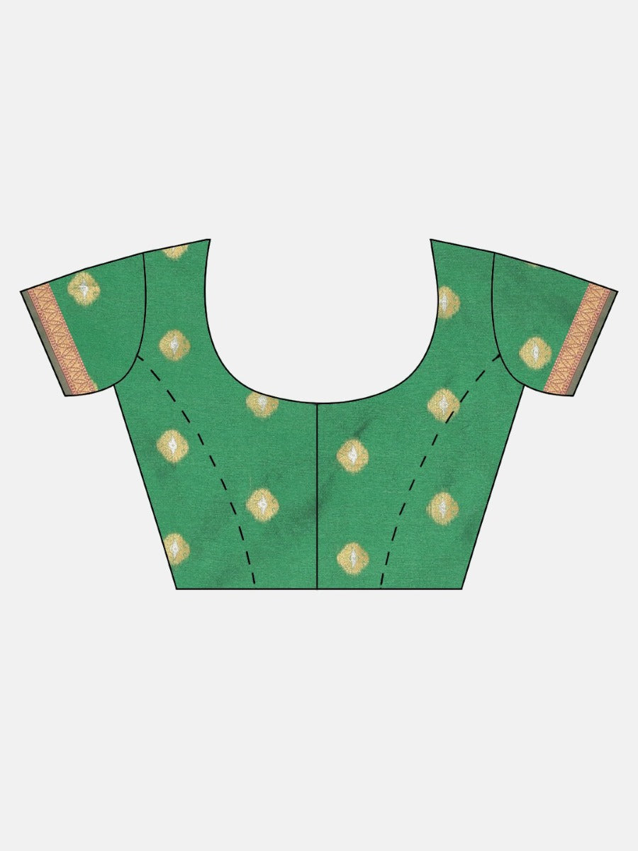 Neerus Green Textured Saree With Blouse