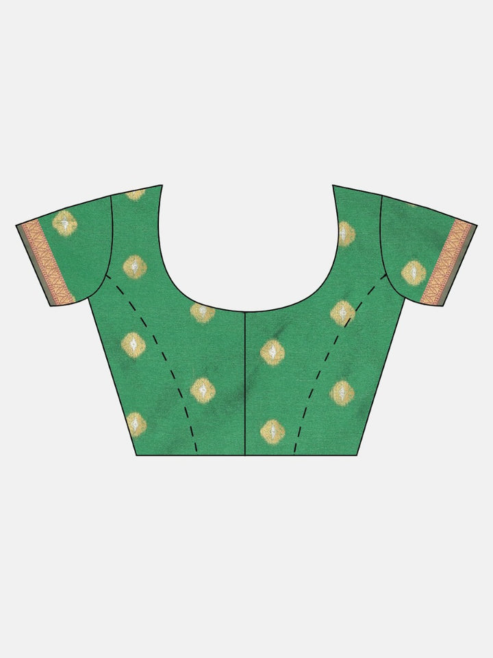 Neerus Green Textured Saree With Blouse