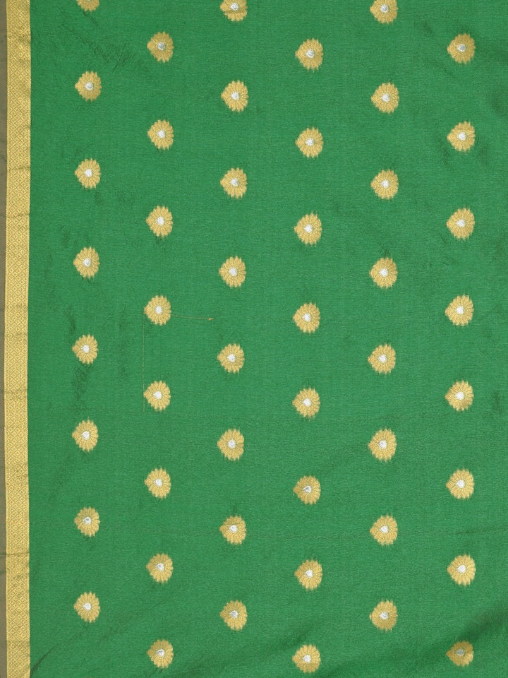 Neerus Red Textured Saree With Blouse