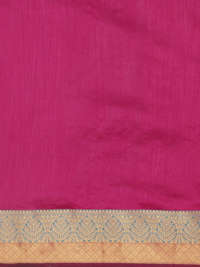 Neeru's Pink Textured Saree With Blouse