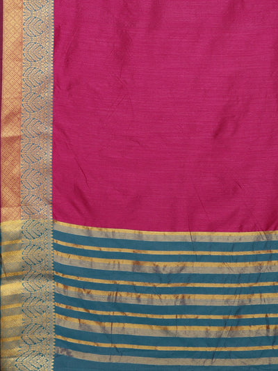 Neeru's Pink Textured Saree With Blouse