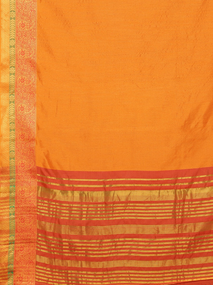 Neerus Amber Textured Saree With Blouse