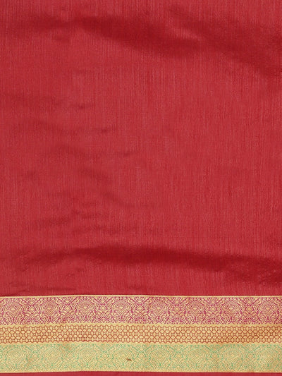 Neeru's Red Textured Saree With Blouse