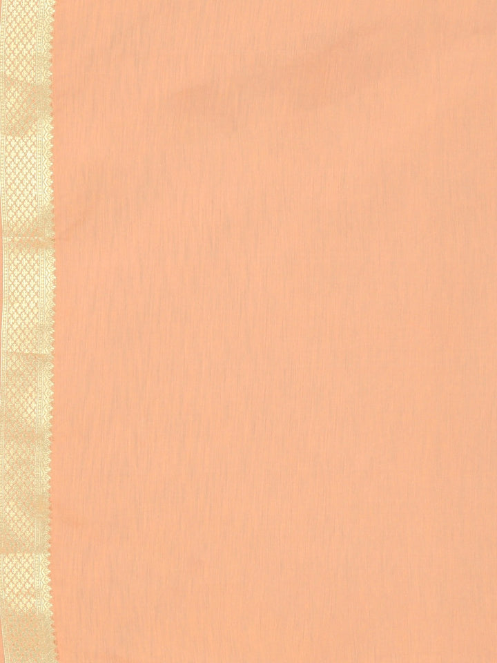 Neerus Orange Banarasi woven saree - detail view 3
