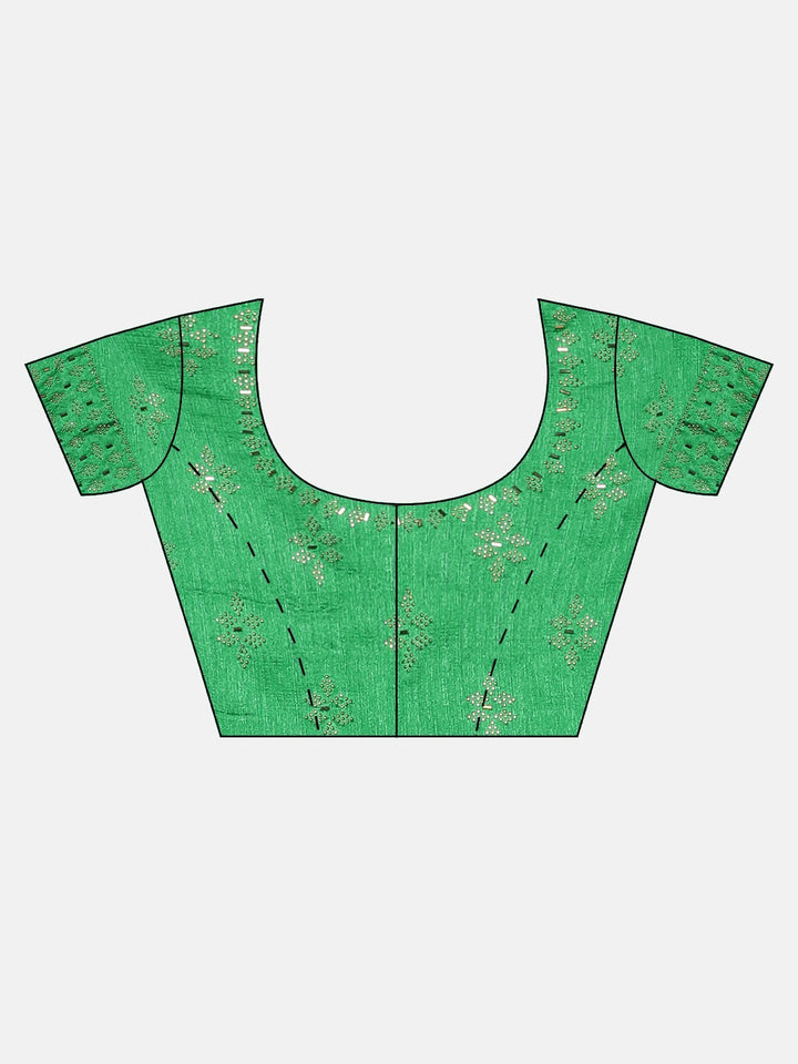 Neerus Red Embroidered Saree With Blouse