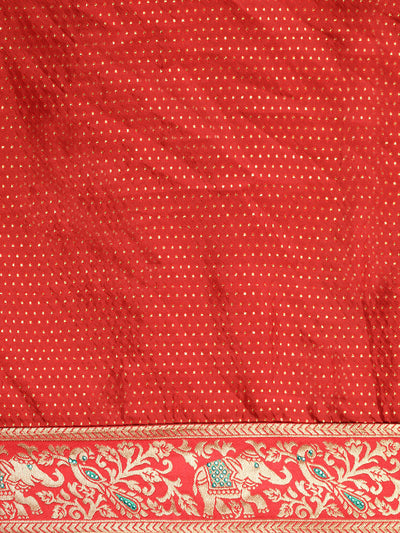 Neeru's Yellow Textured Saree With Blouse