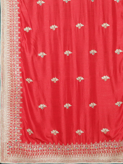 Neeru's Red Embellished Saree With Blouse