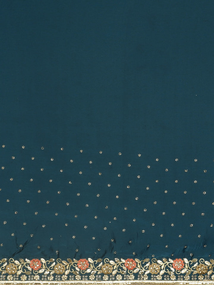 Neerus Navy Blue Navy Blue Poly Crepe Embellished Saree