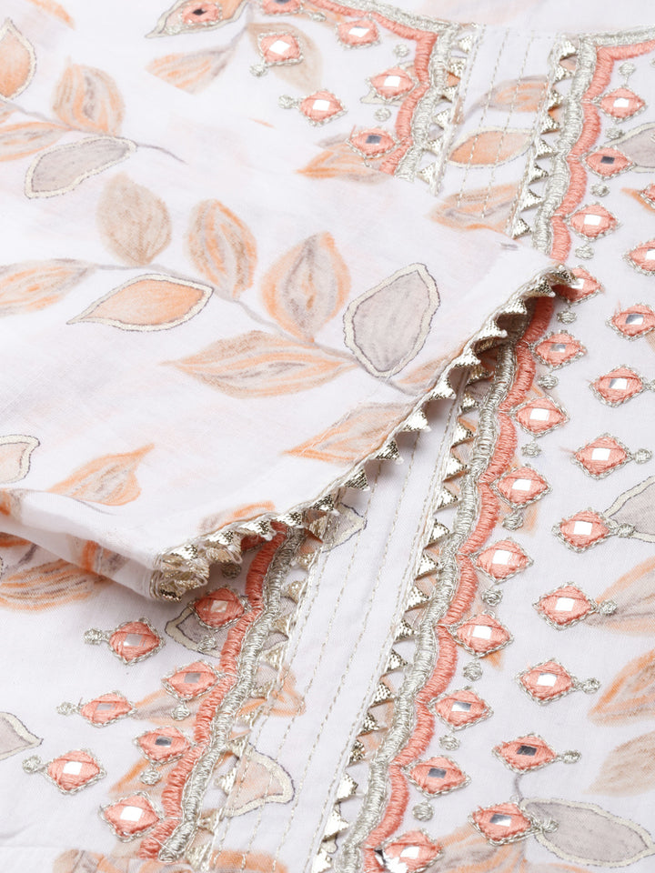 Neerus Peach Maxi Casual Printed Dresses