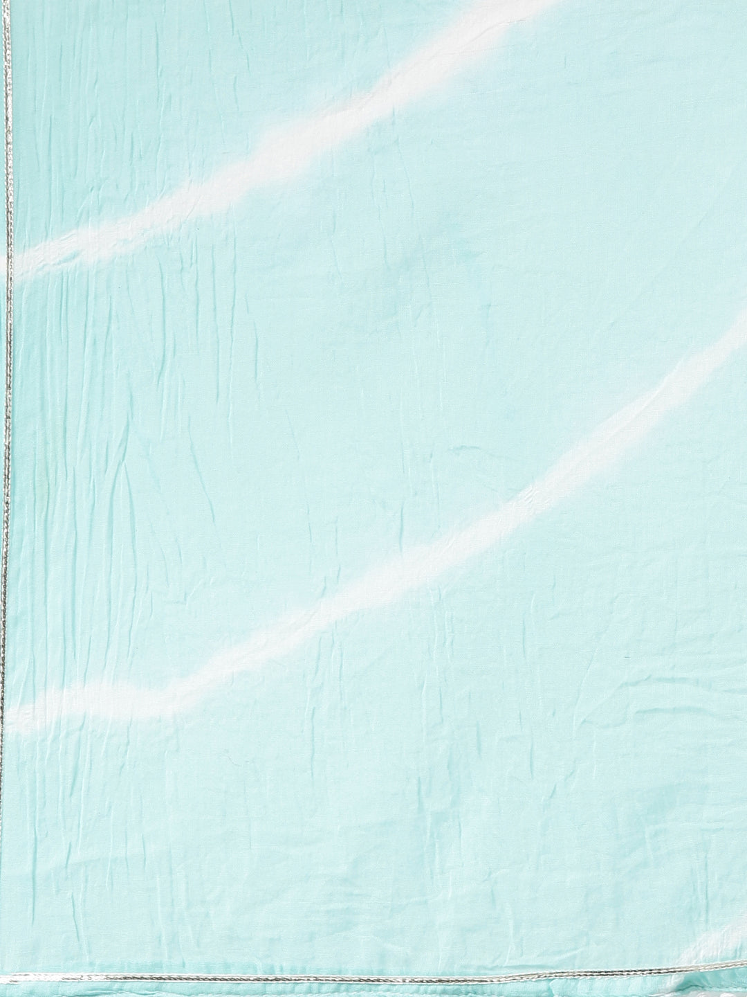 Neerus Blue printed straight kurta set with trouser and dupatta - detail view 5