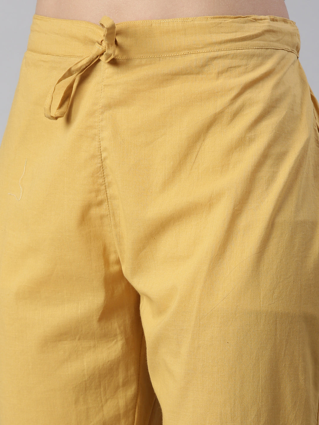 Neerus Women  Yellow Printed Calf Length Kurta And Trousers With Dupatta