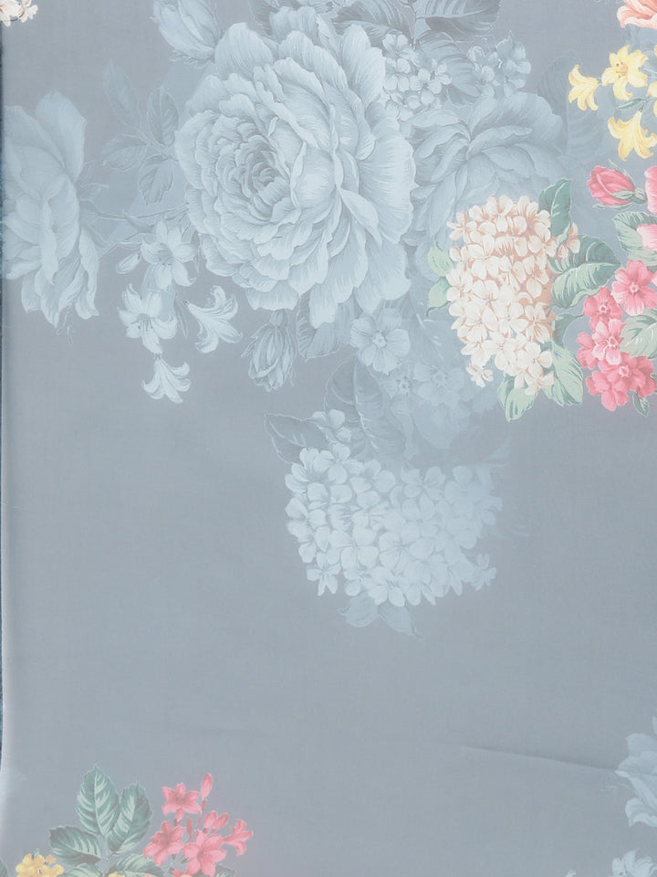 Neerus Grey embroidered kurta set with trouser and dupatta - detail view 4