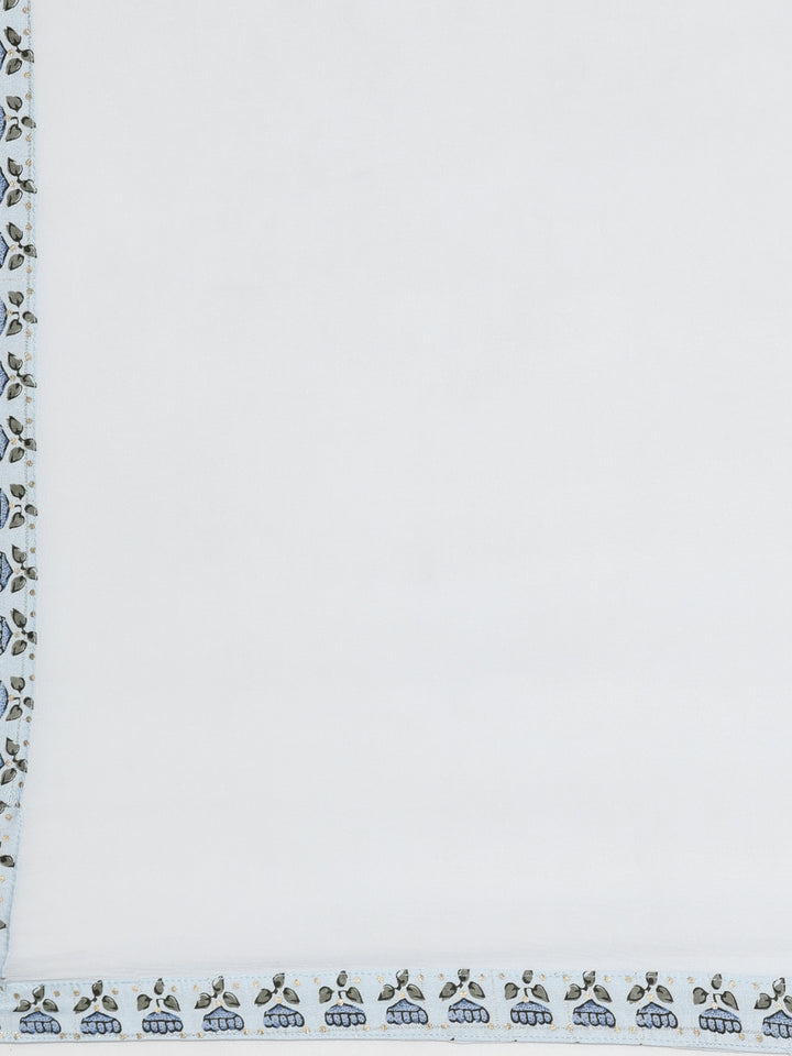 Neerus Blue Viscose Rayon Printed Kurta Set - detail view 4