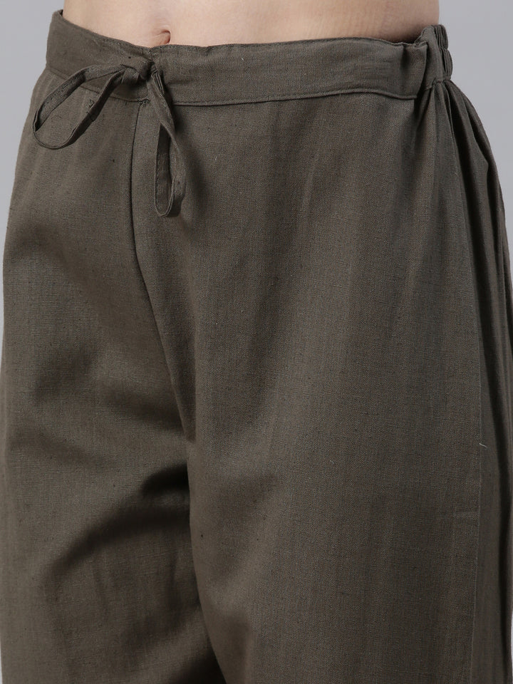 Neerus Green printed kurta set with trouser and dupatta - detail view 3