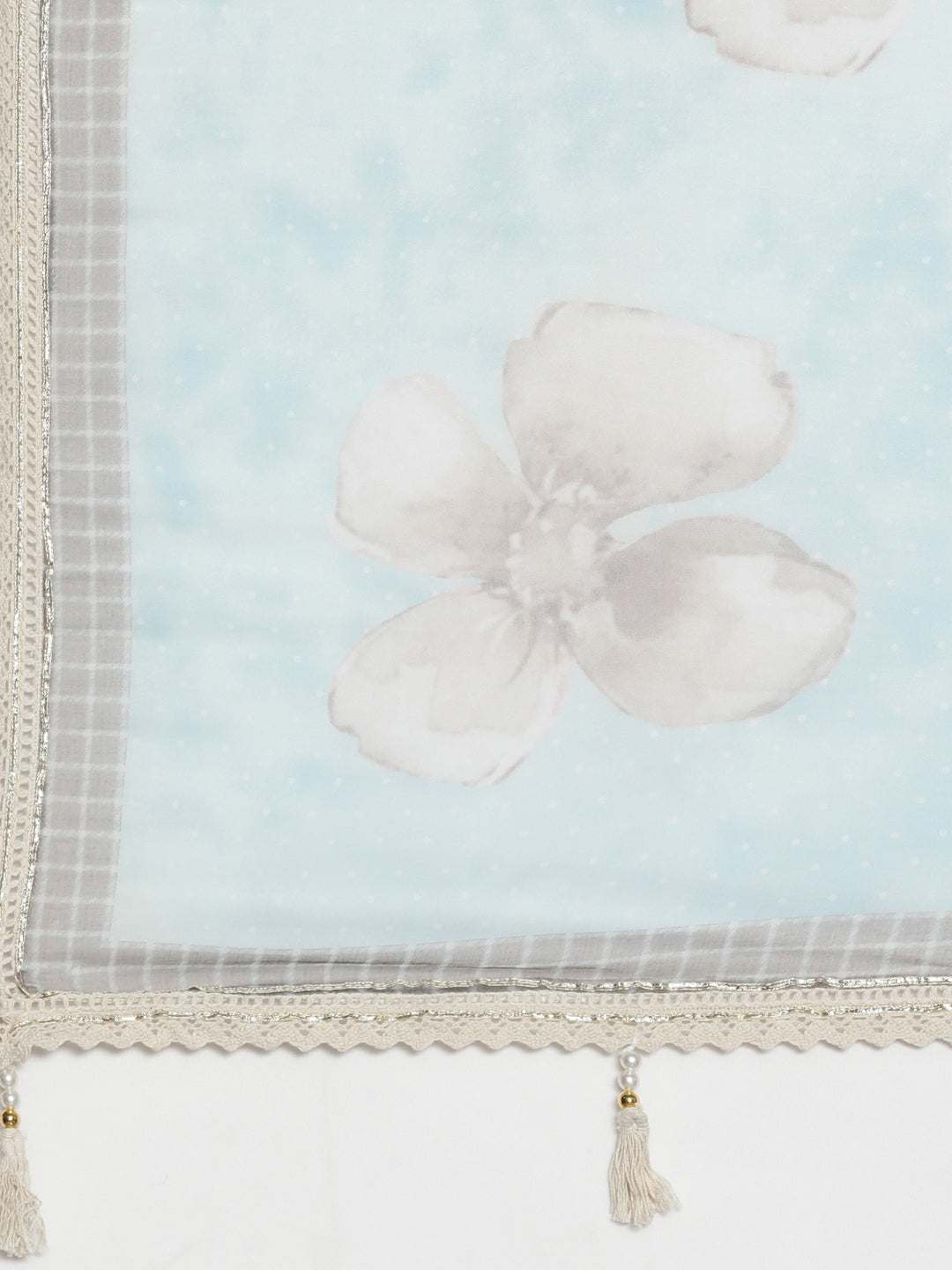 Neerus Off White Regular Calf Length Embroidered Kurta Printed Trousers With Dupatta