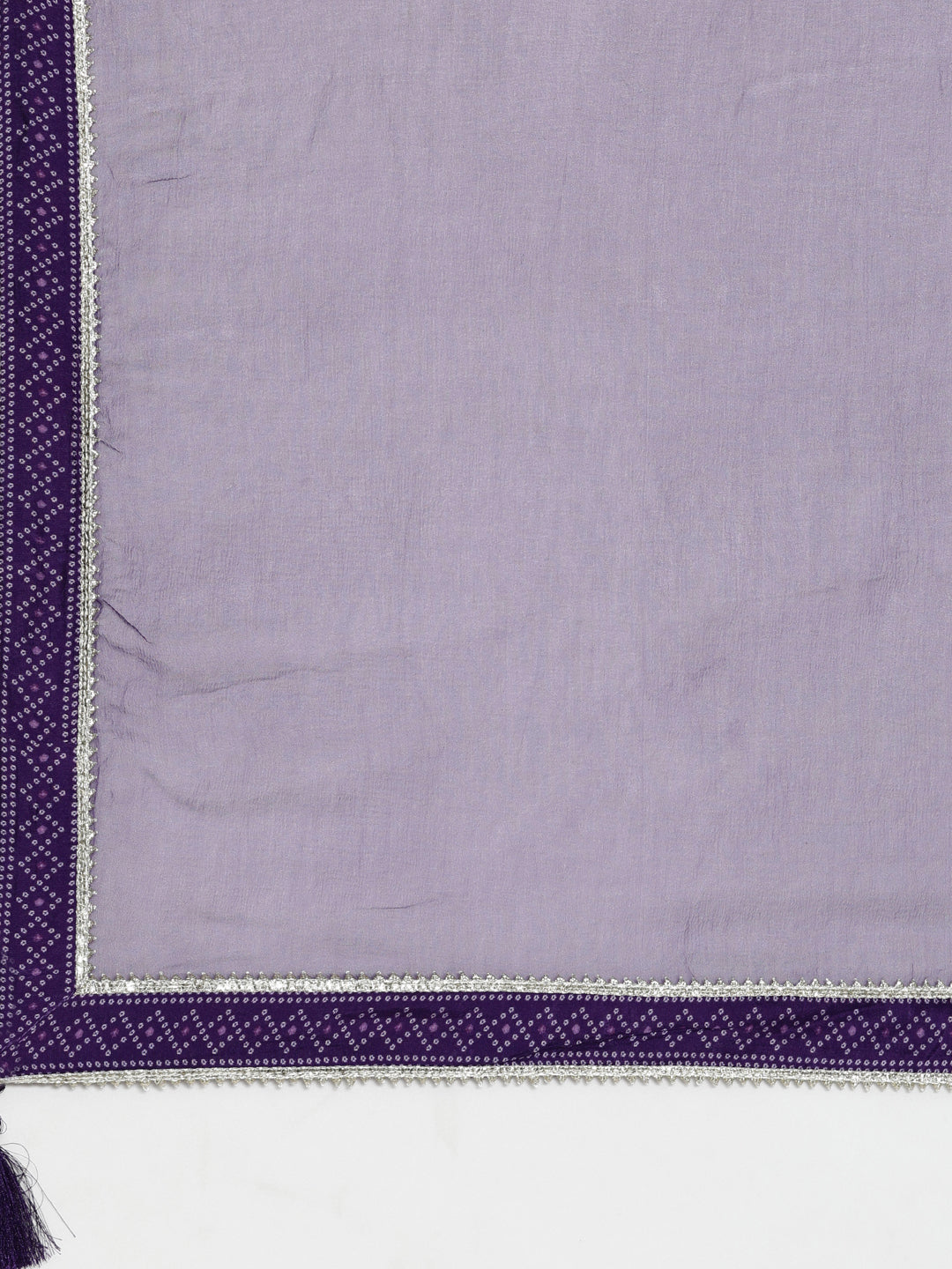 Neerus Purple Regular Calf Length Printed Kurta Solid Trousers With Dupatta