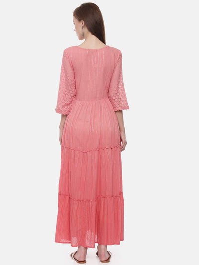 Neeru's Pink Embroidered Anarkali Kurta