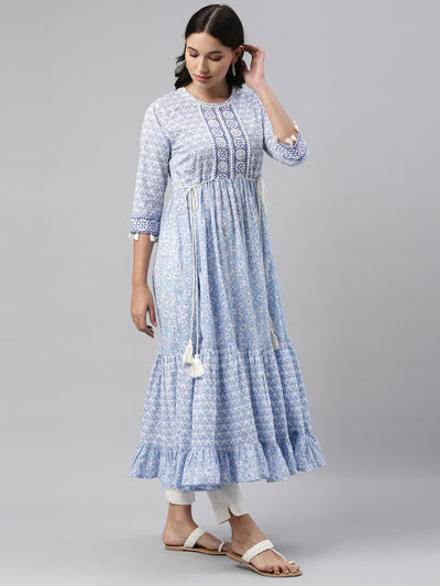 Neeru'S Blue Color, Cotton Fabric Tunic
