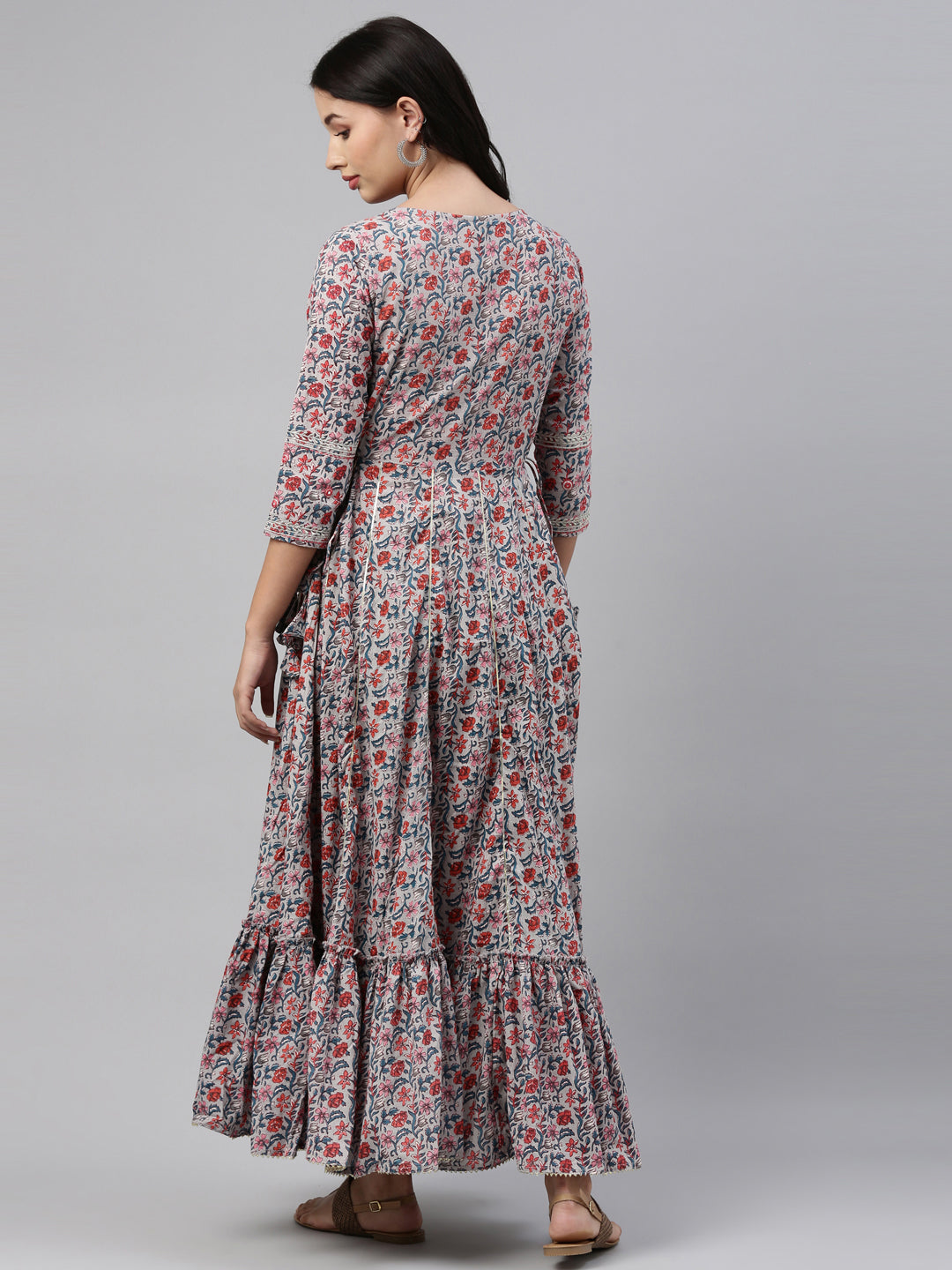 Neerus Multi cotton printed kurti tunic - detail view 2
