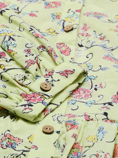 Neeru's Lemon Color Cotton Fabric Tunic