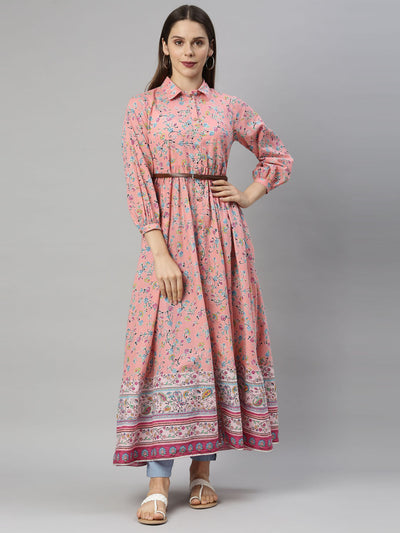 Neeru's Pink Color Cotton Fabric Tunic