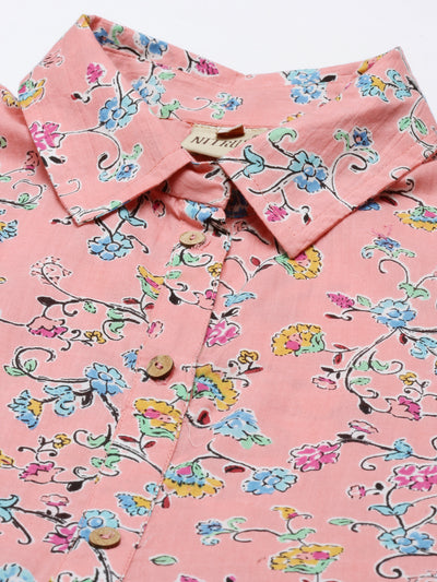 Neeru's Pink Color Cotton Fabric Tunic