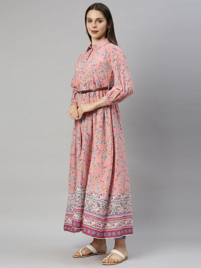 Neeru's Pink Color Cotton Fabric Tunic