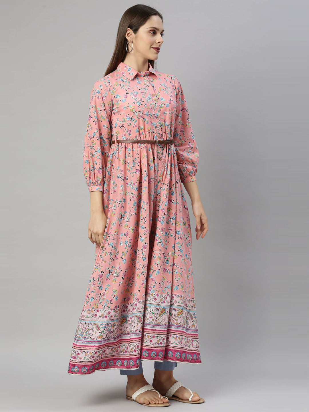 Neeru's Pink Color Cotton Fabric Tunic