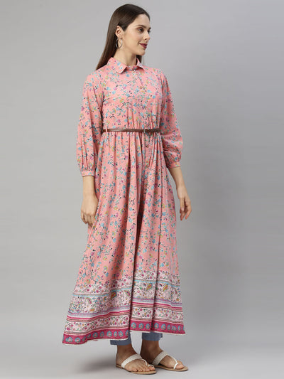 Neeru's Pink Color Cotton Fabric Tunic