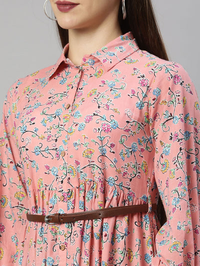 Neeru's Pink Color Cotton Fabric Tunic