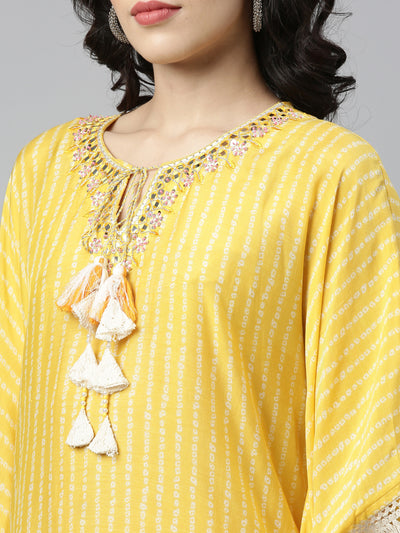 Neeru's Yellow Color Muslin Fabric Kurta
